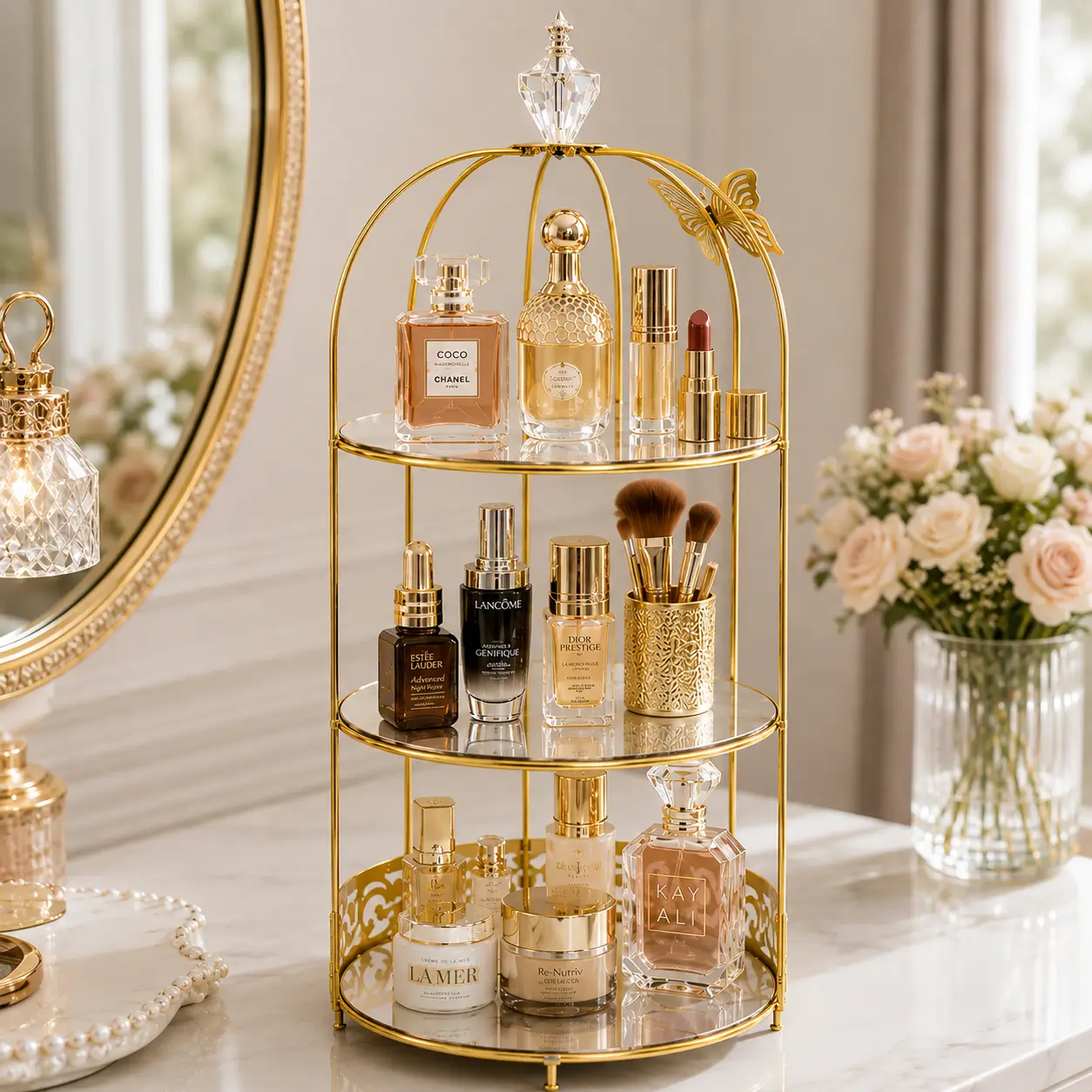 Vanity Cage Cosmetic Organizer