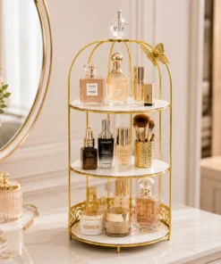 3-Layer Vanity Cage Cosmetic Organizer