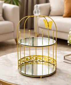 wahaj Premium Butterfly Design Gold Makeup Organizer