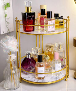 Gold 2 Layer acrylic Makeup Organizer Tray