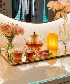 Modern Serving Tray - Decorative Makeup Tray for Vanity Storage