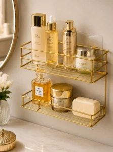 2-Tier Gold Wall Mounted Rack