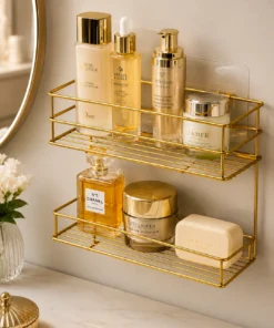 2-Tier Gold Wall Mounted Rack