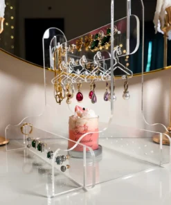 Alternative view of acrylic earring and jewellery organizers stand