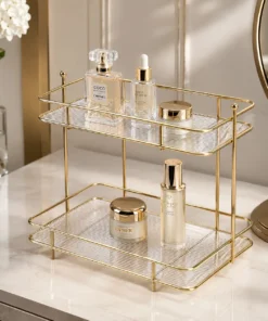 2-tier makeup and skincare organizer for cosmetics, perfumes and beauty essentials