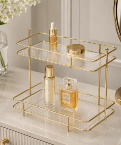 Alternative view of 2-Tier Makeup and Skincare Organizer
