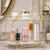 2 tier cosmetic storage organizer for makeup skincare perfumes and beauty essentials