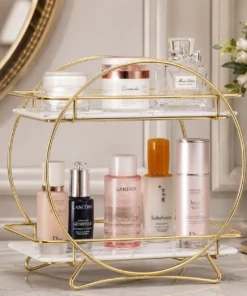 2 tier cosmetic storage organizer for makeup skincare perfumes and beauty essentials